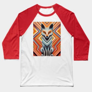 Spectrum Fox: Radiant Op Art Red Fox Design Baseball T-Shirt